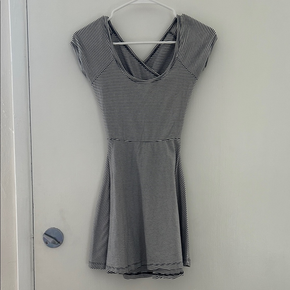 Brandy Melville Striped Mini Dress in Black and White